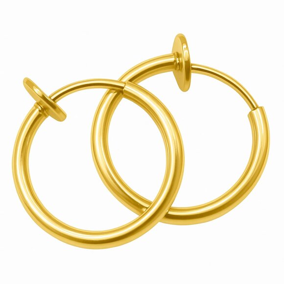 Clip on Hoop Earrings-NEW-Cartilage 8 Gold/Silvertone Non Piercings - Picture 6 of 7